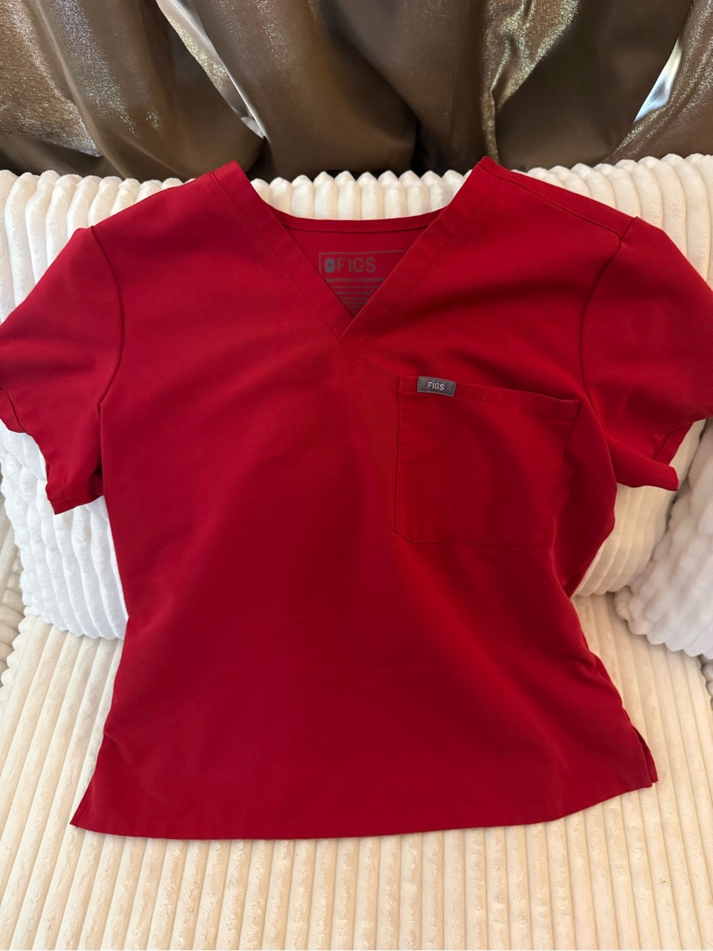 FIGS Catarina Top and Kade pants in Winning Red